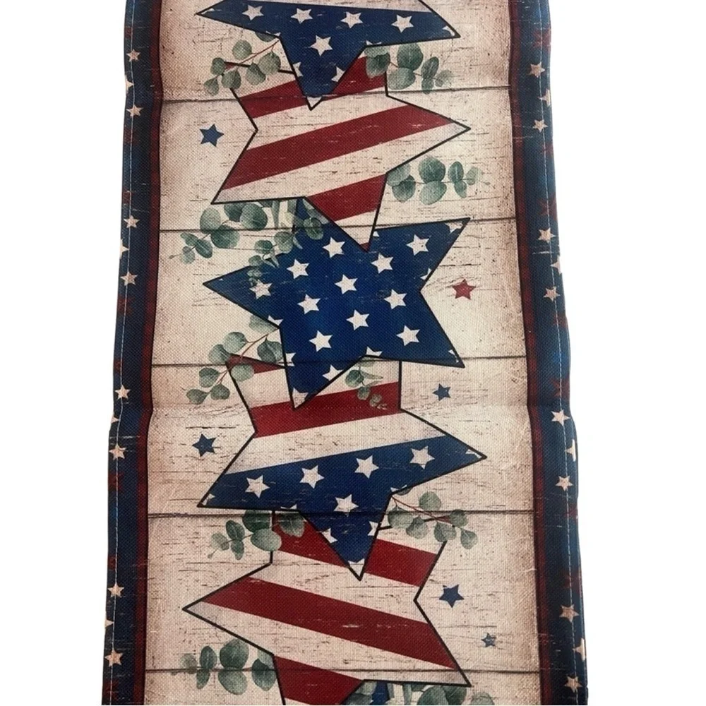 Patriotic Table Runner Red White Blue Stars Stripes